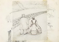 А.И. и Н.А. Герцен на набережной Леманского озера. Рисунок Н.А.Герцен