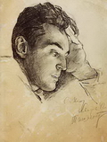 С.О.Шмидт. Рисунок С.М.Шор. Ташкент. Январь 1942 года
