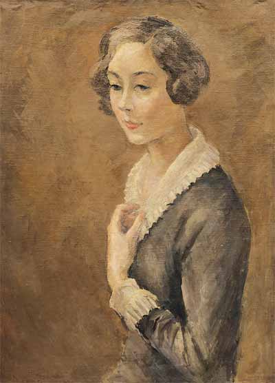 Портрет девушки в платье с кружевным воротником. 1931. Холст, масло
