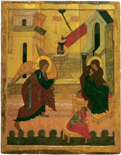 Икона «Благовещение». Новгород. Середина XVI века
