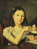 А.Г.Варнек. Портрет А.А.Томиловой в детстве с куклой в руке. 1825