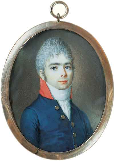 Неизвестный художник. Портрет молодого человека в синем мундире. Начало 1800-х годов
