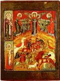 Икона Архангел Михаил вручает коней святым Флору и Лавру. ХVII век