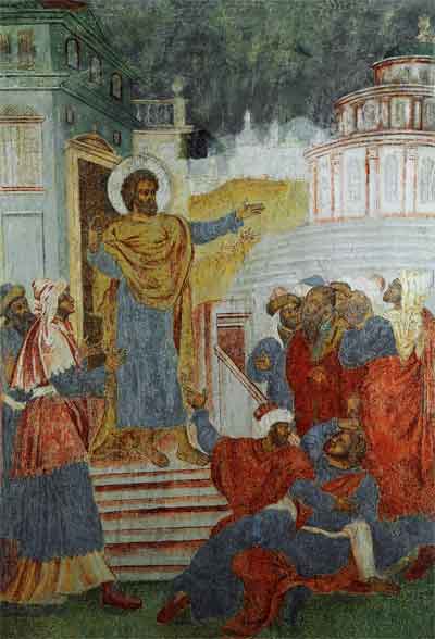 Апостол Петр проповедует в Риме. Северный столб. Восточная сторона
