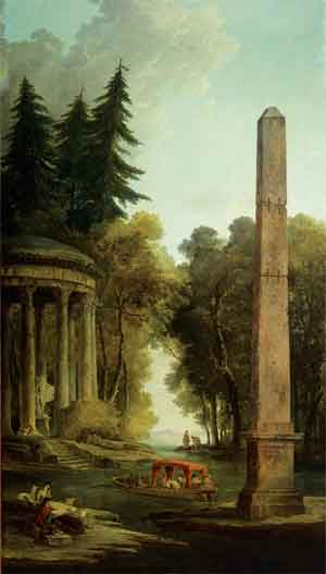 Гюбер Робер. Павильон Аполлона и обелиск. 1801. Холст, масло. ГМУА
