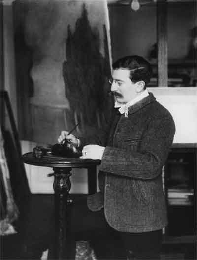 Л.С.Бакст в своей мастерской. 1908
