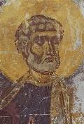 Апостол Петр. Фрагмент Деисусного чина в Мартириевской паперти. Фреска. Около 1144 года