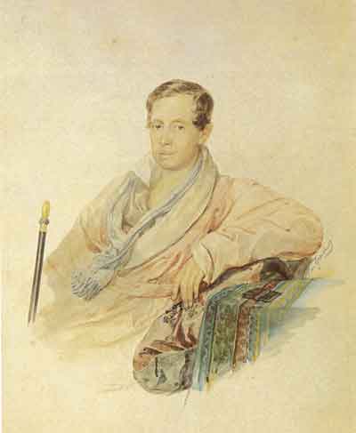 С.И.Тургенев. Акварель К.П.Брюллова. 1826
