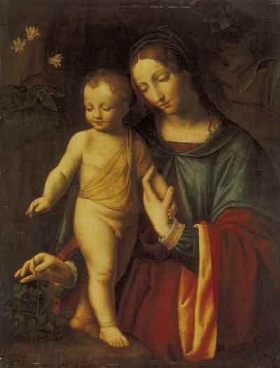 Бернардино Луини (мастерская). Мадонна с младенцем. 1512–1515. Дерево, масло. ГЭ

