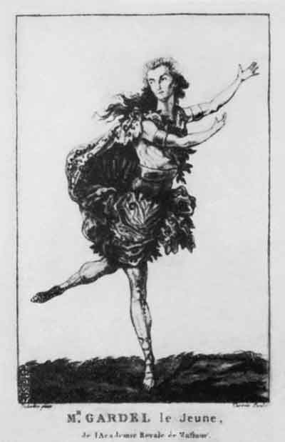 А.Дютертр. Пьер Гардель в роли Аполлона в балете «Телемак». 1790
