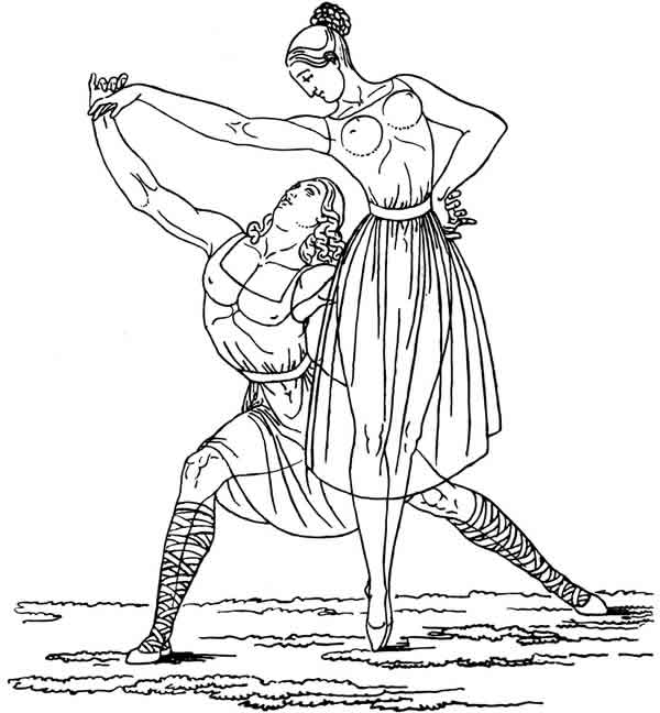 Ф.Толстой. Рисунок к балету «Эолова арфа». 1838
