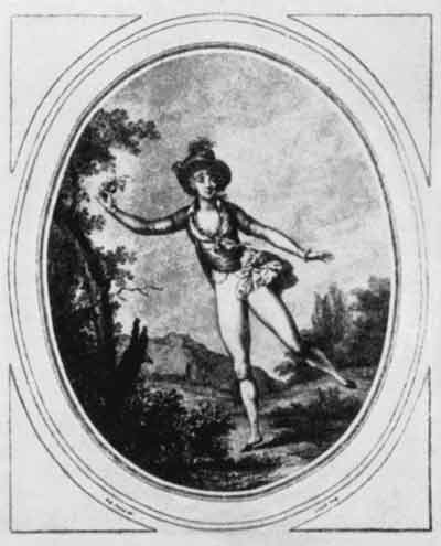О.Де Жанври. Мадемуазель Хиллигсберг в балете «Наказанный ревнивец». 1794
