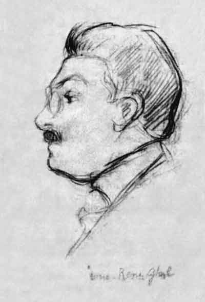 Рене Гиль. Рисунок М.А.Волошина. 1910-е годы
