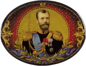 В.Курчаткин. Шкатулка «Портрет Николая II». Мстёра. 2003
