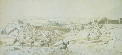 Вид еврейского города Чуфут-Кале. 1804. Тушь, кисть, перо
