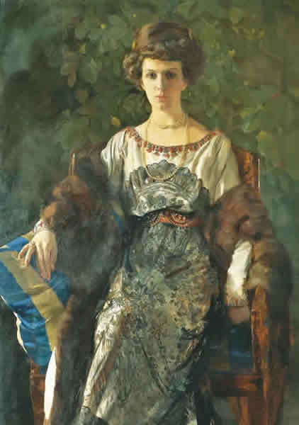 К.Сомов. Портрет Е.П.Носовой. 1910–1911. Холст, масло. ГТГ
