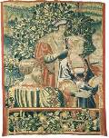 Фрагмент шпалеры с изображением мужских и женских фигур на фоне дуба. Фландрия, Брюссель. Первая четверть XVI века. ГЭ