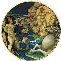Тарелка с изображением Персея и Андромеды. Италия, Урбино. 1535–1540. Майолика. ГЭ