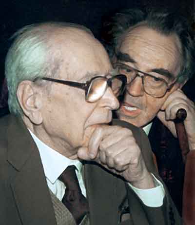 Дмитрий Сергеевич Лихачев и Сигурд Оттович Шмидт. 1996