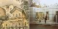 Сохранившийся в Чистом переулке ампирный особняк XIX века, запечатленный художником Е.Куманьковым, никак не гармонирует с австрийской новостройкой