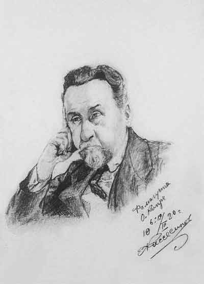 	С.В.Яблоновский.  Рисунок Е.Кассеинова. Кипр.  10 марта 1920 года
