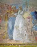 Церковь Преображения Господня. Настенная роспись «Страдания святой мученицы Варвары». Конец XVIII века. Фото 2006 года