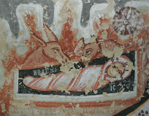 Фрагмент росписи церкви Кылычлар.  Х век. Район Гёреме. Каппадокия
