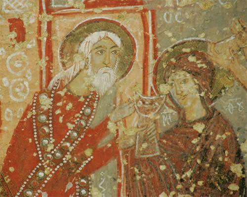 Фрагмент росписи церкви Чавушин.  Х век. Район Гёреме. Каппадокия
