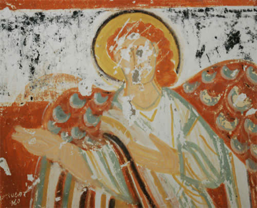 Фрагмент росписи церкви Агач Алты.  Х век. Район Ихлара. Каппадокия
