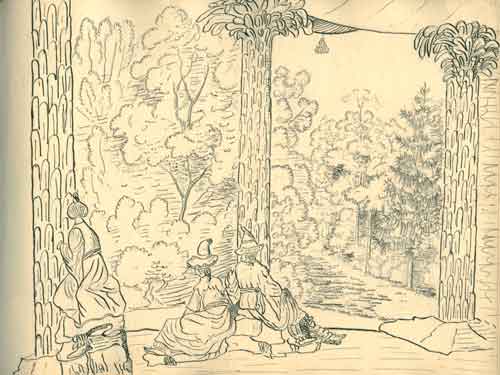 Принцесса Шарлотта Прусская (императрица Александра Федоровна). Китайский чайный домик в парке Сан-Суси. Не ранее 1814 года. ГА РФ. Публикуется впервые
