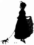 К.А.Сомов. Дама с собачкой.  Рисунок для журнала «Золотое Руно». 1906
