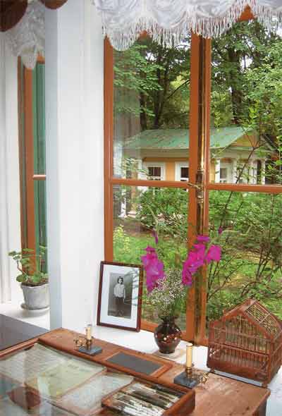 Окно в сад из комнаты Ванечки Толстого
