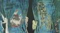 А.Н.Бенуа. Эскиз занавеса «Старинного театра». 1907. Бумага на картоне, гуашь, акварель, тушь, бронза