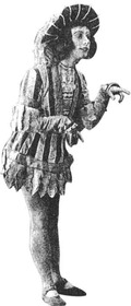 К.М.Миклашевский в роли племянника в спектакле  «Фарс о шапке-рогаче». 1907